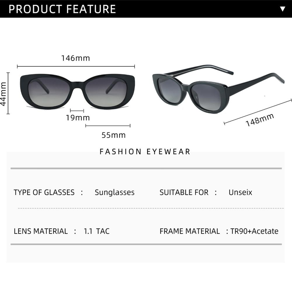 Cat Eye Sunglasses TR90 Frame Polarized Minimalist Design Shades Acetate Temple Women Fashion Gradient Lens Classic Goggles