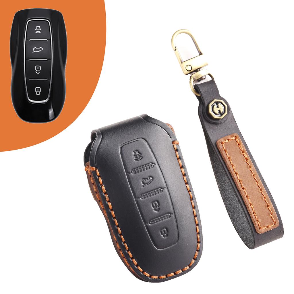 Passend für Ford Lingyu Schlüsselset 23 Modelle, Feld Lingrui High-End-Auto, echtes Leder, Autoschlüsseltasche, Hülle Ring.