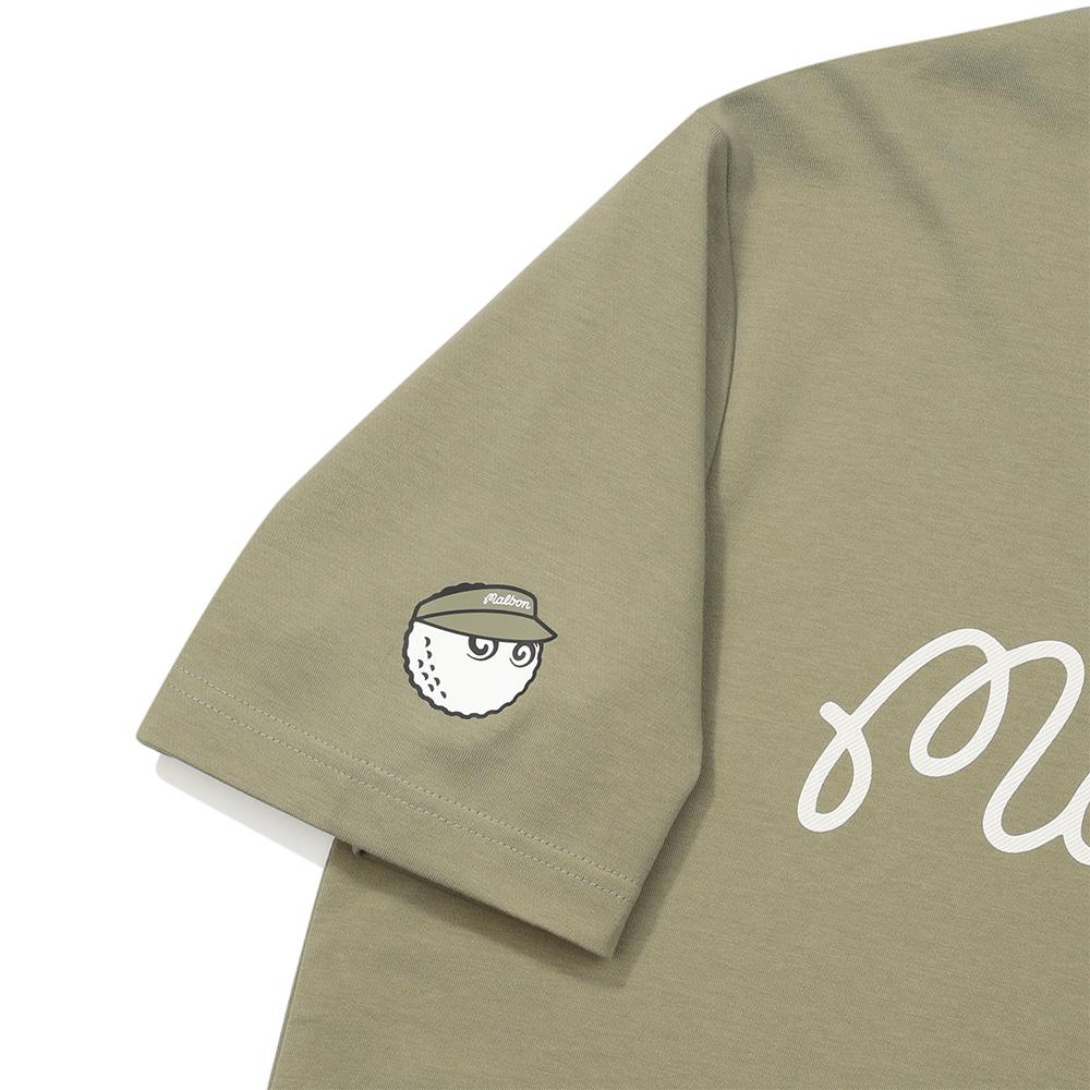 MALBON GOLF Malbon Script Uni Round T-Shirt Khaki