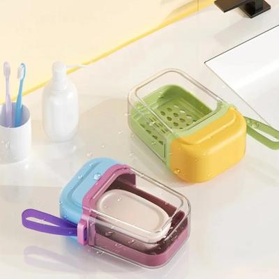 Portable Soap Box Travel Soap Dish Holder Sealed with Drain Holder Transparent Luxury High End Soap Case Bathroom Accessories