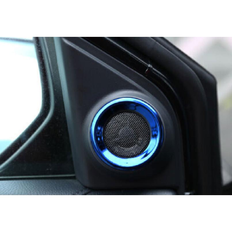 2PCS Ring Trim A Pillar Speaker Frame Blue Titanium For Honda CRV CR-V 2017-