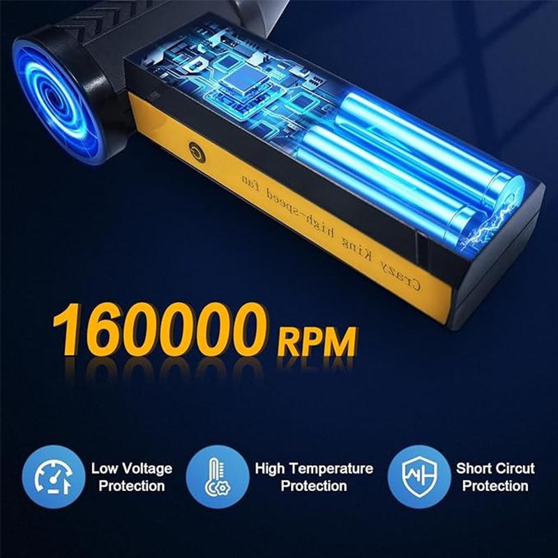 2026 New High-Speed and High-power 160000 RPM Electric Turbo Jet Fan Powerful Dust Blower Rechargeable Brushless Motor Violent Fan 60m/s