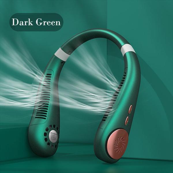 Hanging Dual Cooling Neck Fan Mini Bladeless Fan USB Portable Rechargeable Quiet Ventilator for Traveling Outdoor Indoor