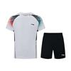 Quick-Dry Short Sleeve T-Shirt And Shorts Casual Sports Set Unisex Tops, Bottoms White Black AATU055-2