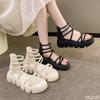 Fashion Sandals Women 2025 New Luxury Summer Ankle Strap Round Head Platform Sandals Casual Non-slip Roman Gladiator Ladies Shoes