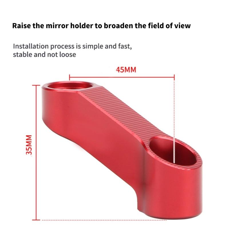 Adjustable Motorcycle Rear View Mirror Risers Extender Base Screw Bracket for Elevated View, Superior Riding Experience