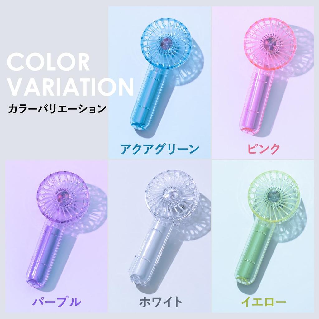 Life on Products Mini Clear Fan with LED Light White Handy Fan Hands Free Fan Small Fan Portable Fan Handheld Fan Gift Present Live LCAF002