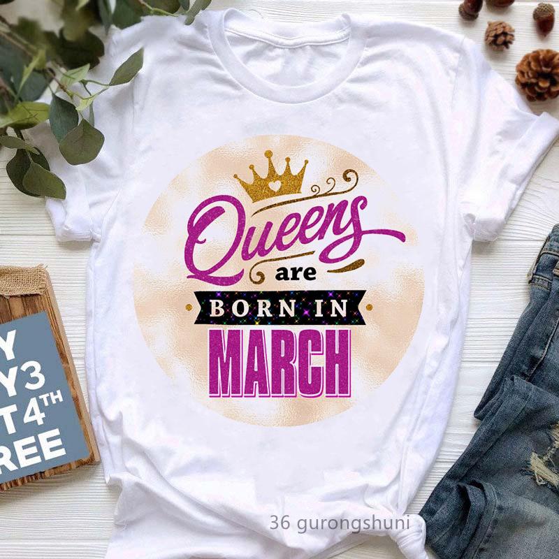 Queens Are Born In May/June Graphic Print T-Shirt Girls/Women Golden Crown Tshirt Femme Summer Fashion Tops Tee Shirt Female