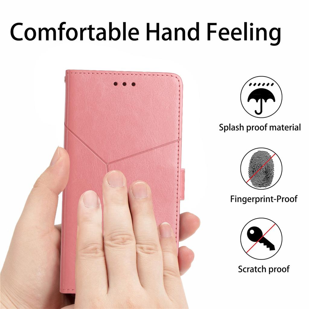 For Realme 12 4G/12+ 5G Case with Wrist Strap Y Shaped Lines Imprint Leather Phone Cover