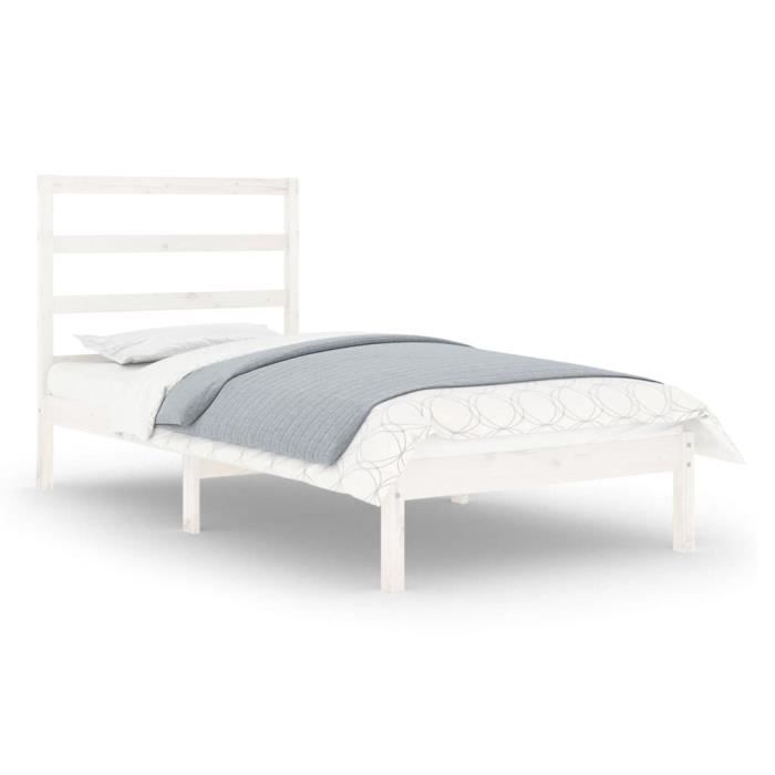 VidaXL Bed Frames White Solid Wood 90x190 Cm Single 3104899