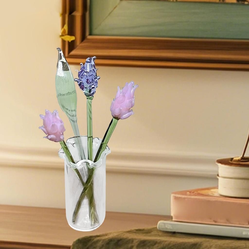 Artificial Flower Bouquet in Vase, Collectible Figurines for Home Decor Gifts