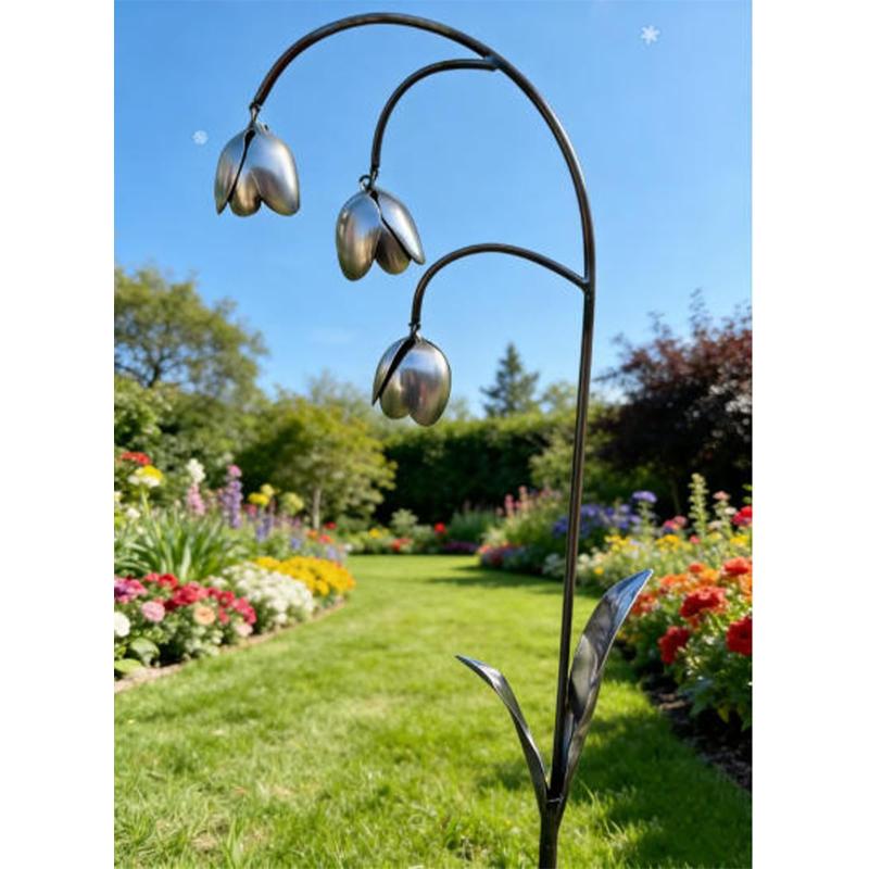 Metal Lily Of The Valley - Garden Decoration, Scrap Metal Art, Weather-Resistant Outdoor Decor, Lily Of The Valley Decorative