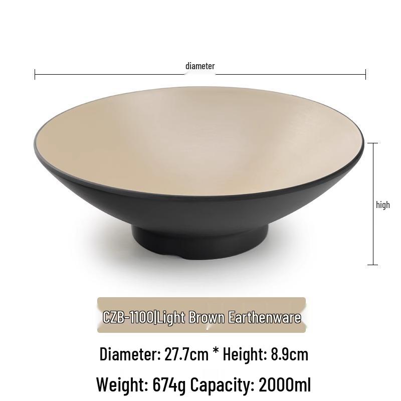 Large Frosted Melamine Ramen Bowl - Japanese-Style Restaurant Noodle Bowl for Mala Tang, Luosifen, Soup, and Rice Noodles