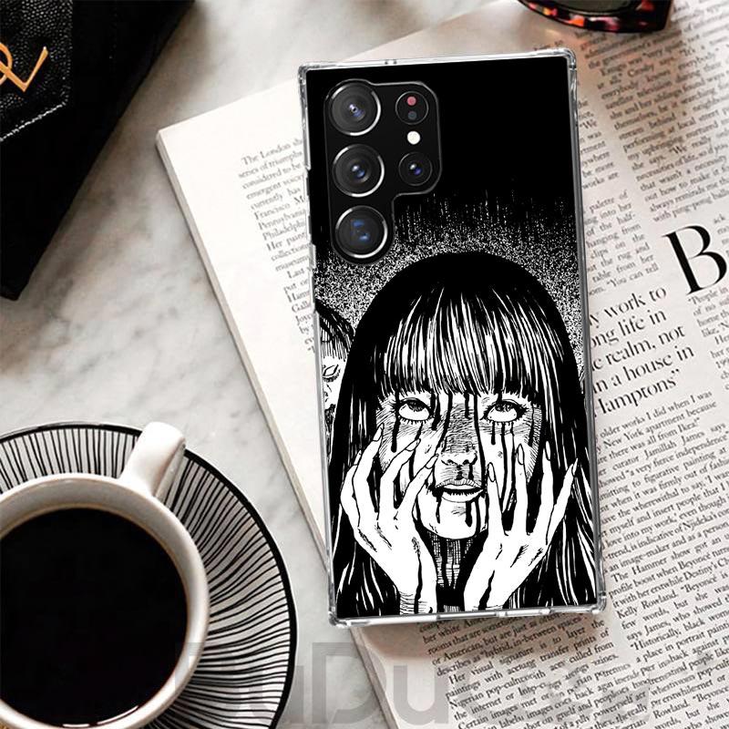 Japanese Horror Comic Anime Cover For Samsung Galaxy S23 S22 S24 S25 Ultra S21 Plus S20 FE Phone Case S25Edge S10 + Print Coque