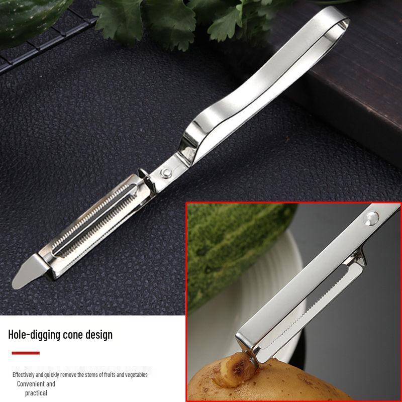 Three-Piece Stainless Steel Multi-functional Peeler and Grater for Fruits and Vegetables