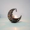 Wrought Iron Crescent and Middle Eastern Hollow Aromatherapy Candlestick - Tabletop Decorative Aromatherapy Burner, Suitable for Dinner Parties