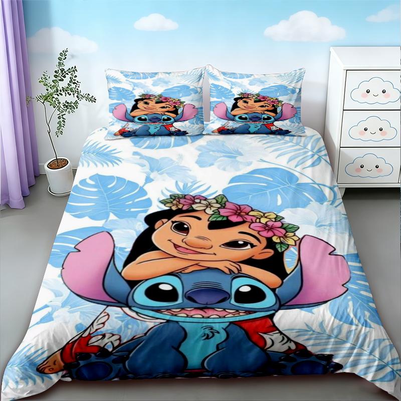 Stitch Kids Duvet Cover Set Cartoon Quilt Cover Bedding Set Queen King Full Size for Children Teens Bedroom Home Decor