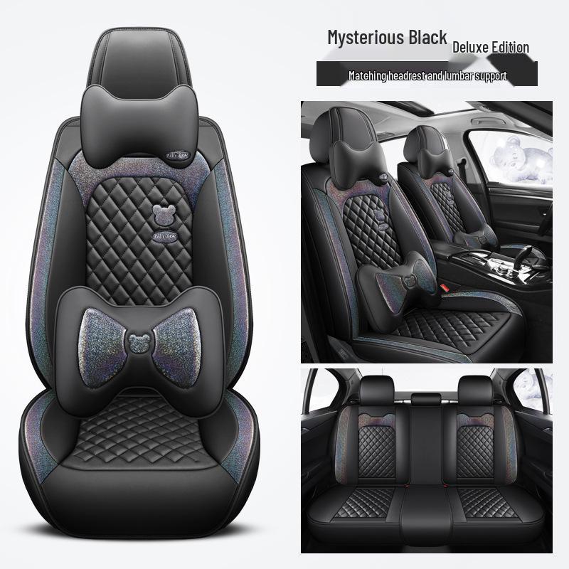 Universal Full Leather Car Seat Cover – All-Season, Cute Design, Full Surround Fit