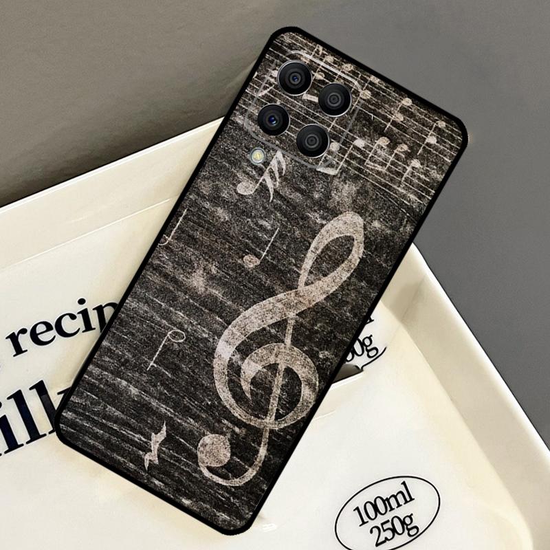 Music Score Musical Notes Case For Samsung Galaxy M32 M12 M52 M15 M35 M55 M31 M56 M36 M16 M06 M13 M33 M53 M14 M34 M54