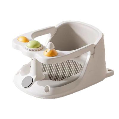 Secure Infant Bathing Seat with Anti Slip Base for 6+ Month Baby Supportive Baby Bath Tub Chair with Drainage Hole