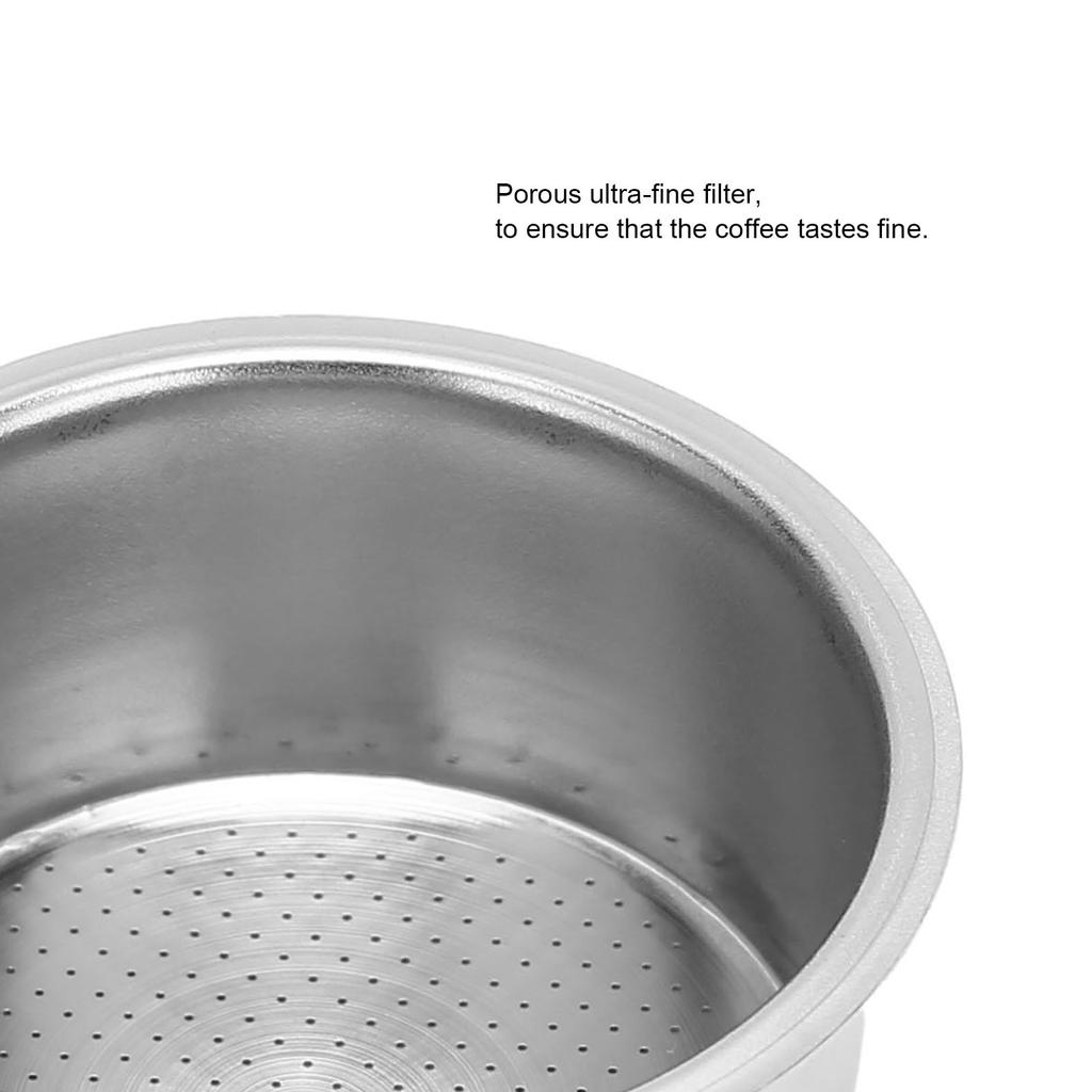 51mm Stainless Steel Coffee Filter Basket Reusable Fine Mesh Powder Holder Compatible with EC5 EC7 EC9 Semi Automatic Machines
