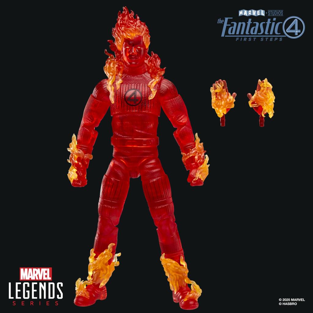 Hasbro Marvel Legends Series Human Torch from "Fantastic Four: The First Step" Johnny Storm 15cm Collectible Action Figure Toy G0803 Authentic