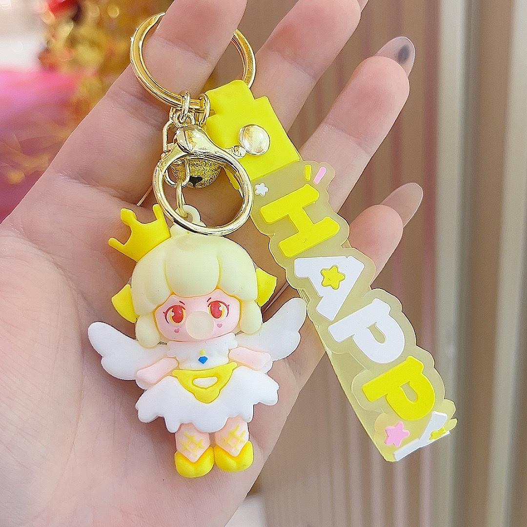 Мультяшный эльф Девочка с мыльными пузырями Брелок Подвеска Шарм