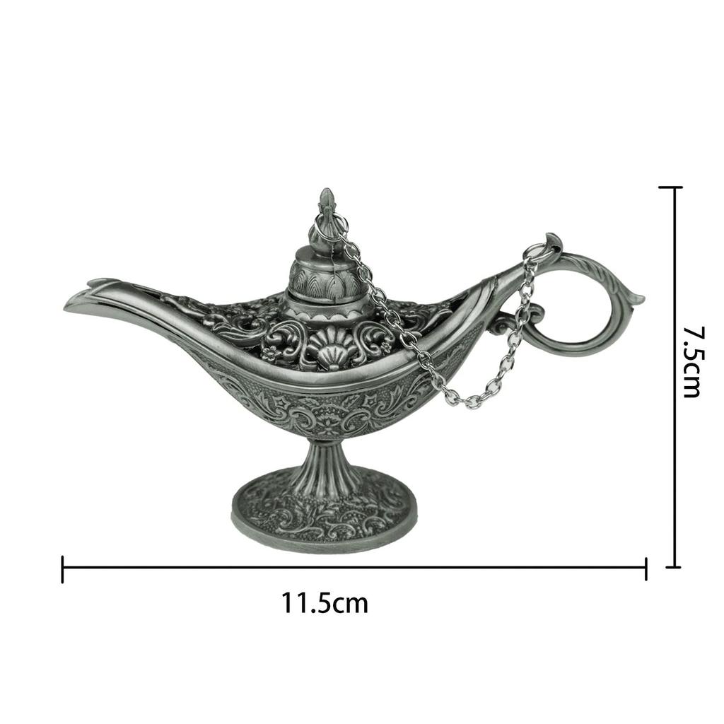 Aladdin Lampe Räuchergefäß mit Deckel, Aladdin und die Wunderlampe, Cosplay-Kleidung, Lampe, Tausendundeine Nacht, Handwerk, Räucherstäbchenhalter, Indischer Stil, Schmuckstück
