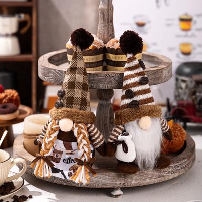 Hoobe Christmas Decorations Coffee Dwarf Ornaments Khaki Faceless Doll Goblin Doll Home Decoration