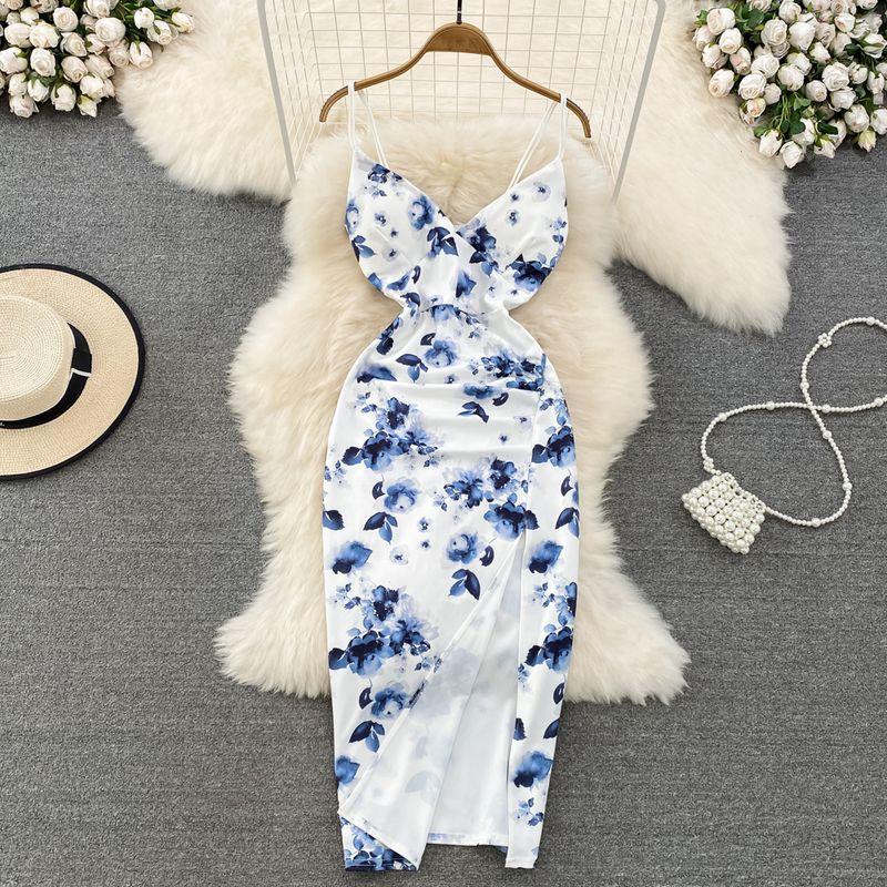 

Платье-комбинация А-силуэта с V-образным вырезом, приталенное, с драпировкой, контролирующее талию Blue M