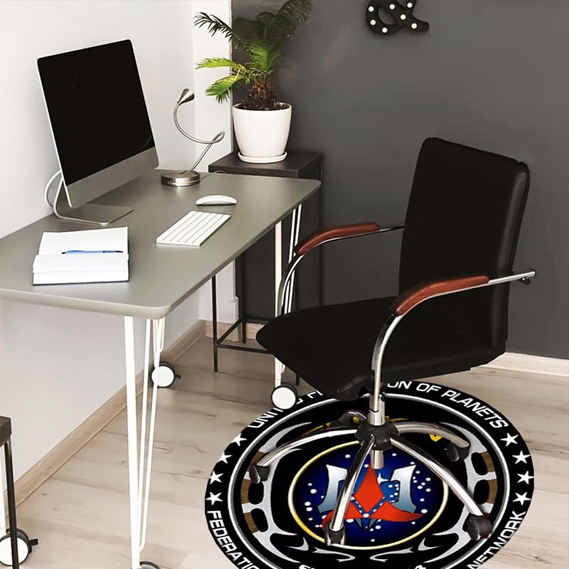 1pc United Federation of Planets Intelligence Network Round carpet, Made of Polyester,Perfect for Decorating Office Chairs, Living Rooms,fplt287 80cm by 80cm