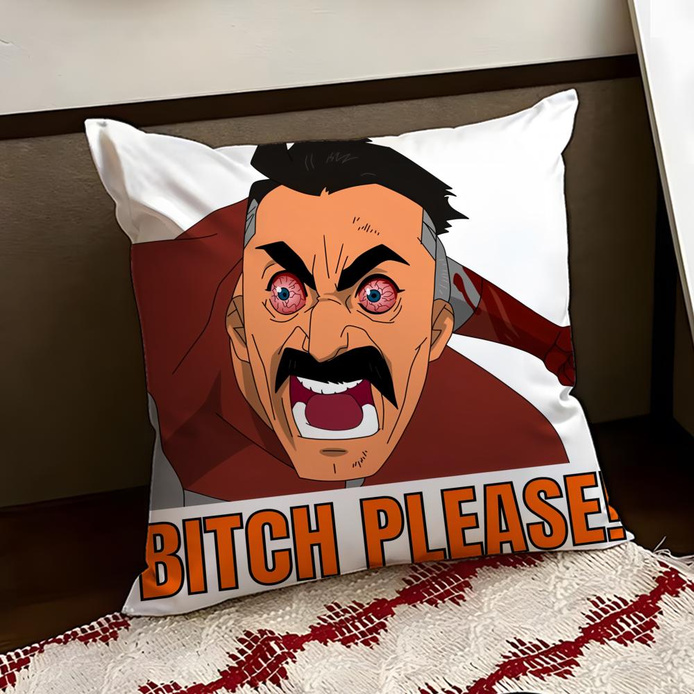 IInvincible OOmni Man Cushion Cover Reversible Soft Durable Pillow Cover Home  Car MultiScene Use for Daily Comfort