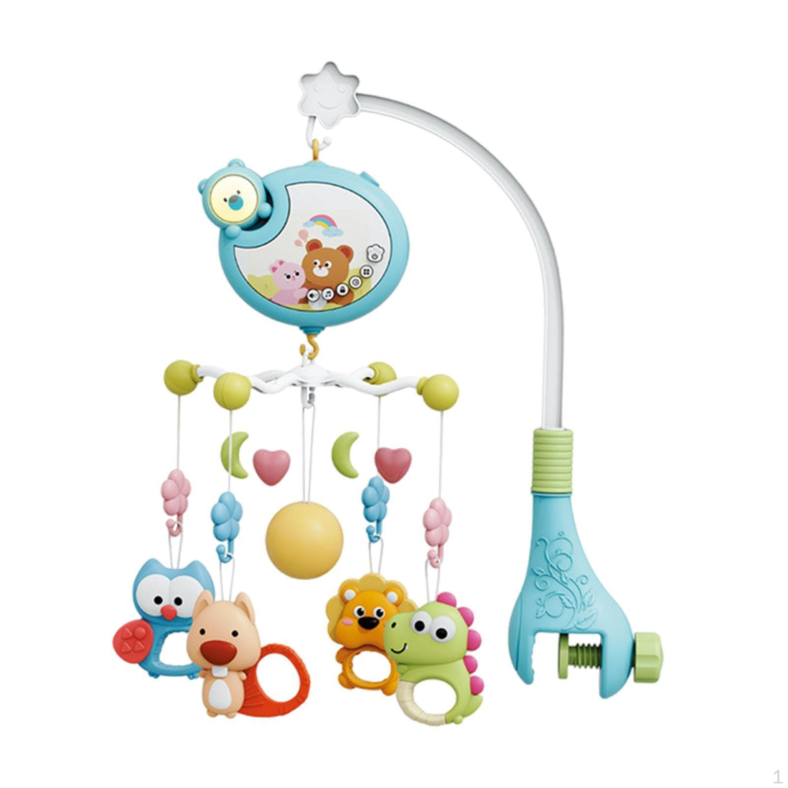 Детская музыкальная кроватка мобиль милый колокольчик карусель для новорожденных 0-12 месяцев кроватки синий