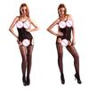 Open Crotch Lace Women's Body Stocking Black Sleepwear Flower Sexy Jumpsuit