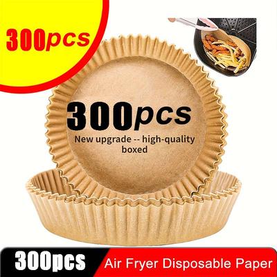 300 szt. Papier do frytkownicy powietrznej Okrągły papier Piekarnik Frytkownica powietrzna Wkładka do pieczenia Naczynie do pieczenia Kuchnia Bar Pieczony ziemniak Hamburger Papier do frytkownicy beztłuszczowej