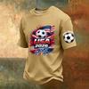Men's Casual Printed V-Neck Short Sleeve T-Shirt Breathable Lightweight Top