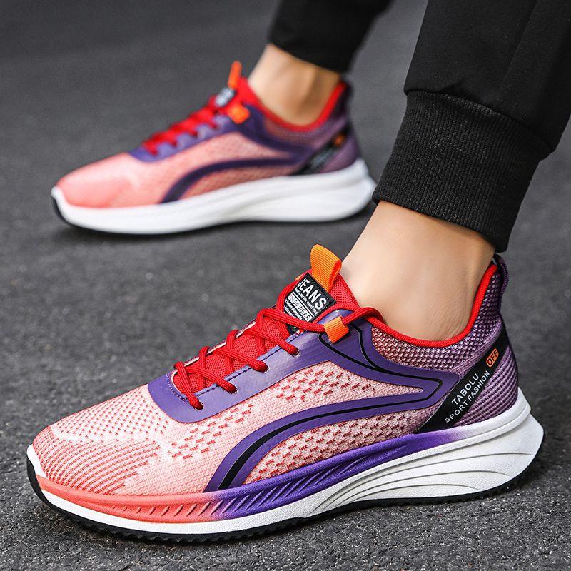 

Весенние новые повседневные мужские туфли на толстой подошве, спортивные марафонки для улицы, цветные, на мягкой подошве, сетчатые дышащие, трендовые туфли 44