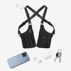 Faux Leather Armor Wallet Adjustable Underarm Shoulder Holster Chest Pouch Anti Pickpocket Wallet Phone Bag for Men Travel Camping Hiking