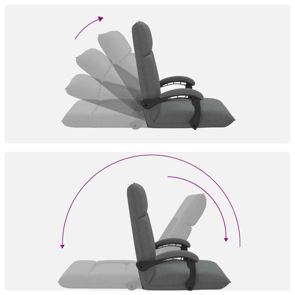 Adjustable Floor Footrest Dark Grey Fabric