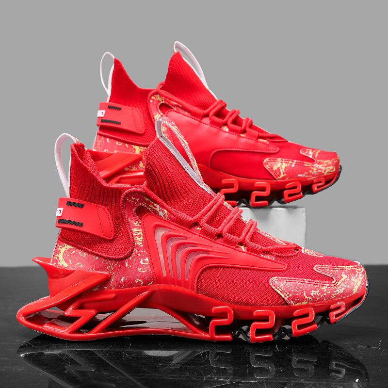 2026 Spring Men's Plus Size Breathable Shock Absorbing Mesh Running Shoes