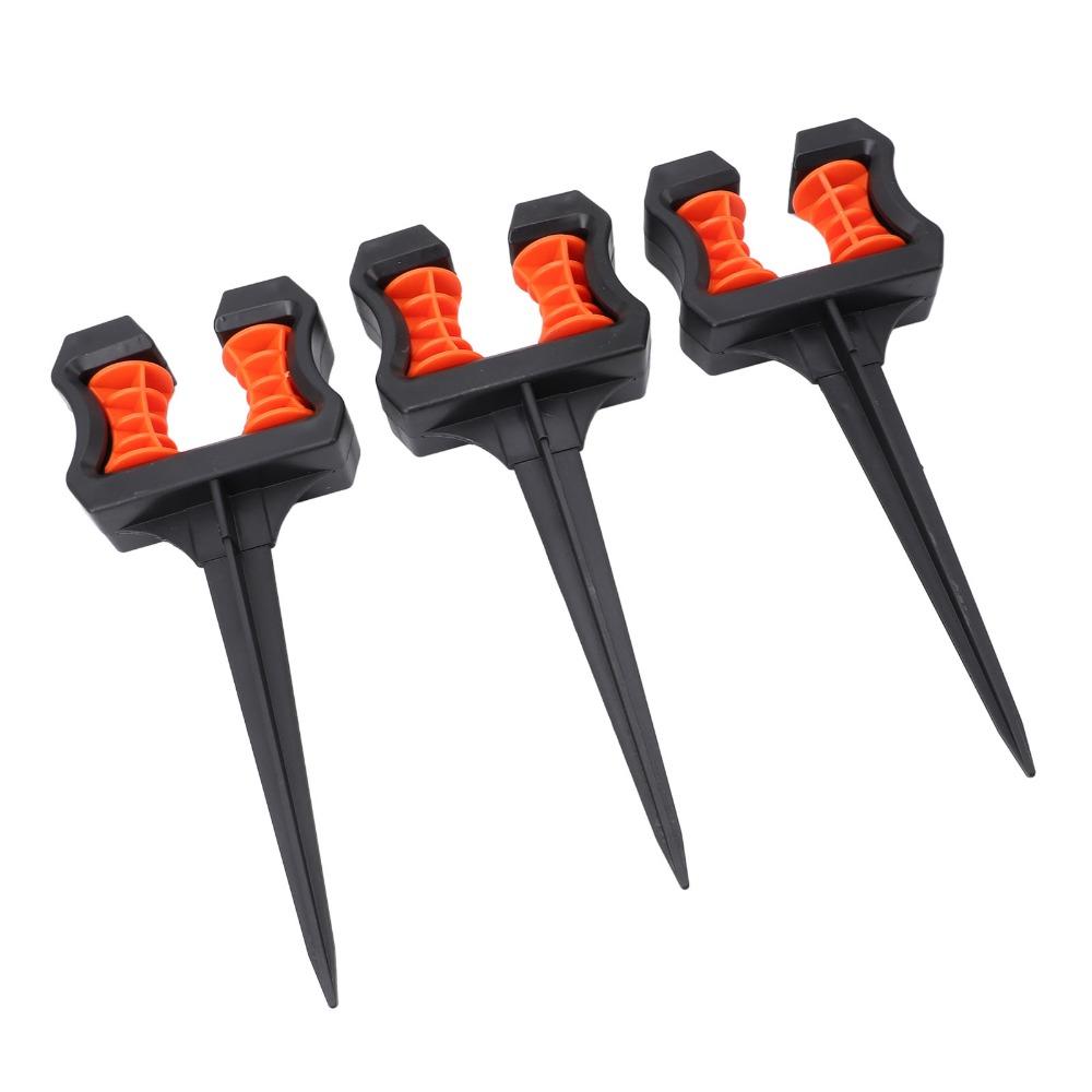 3PCS Black Hose Guide Stake ABS Water Pipe Positioning Holder Roller Plant Area Watering