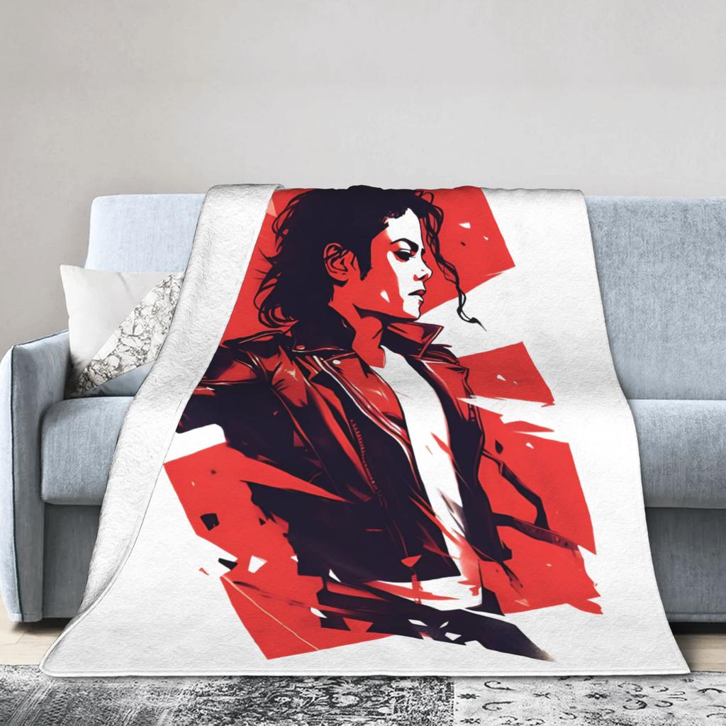 Pop King MJ Blanket Velvet Summer Air Conditioning Breathable Lightweight Thin Throw Blankets for Home Travel Rug Piece