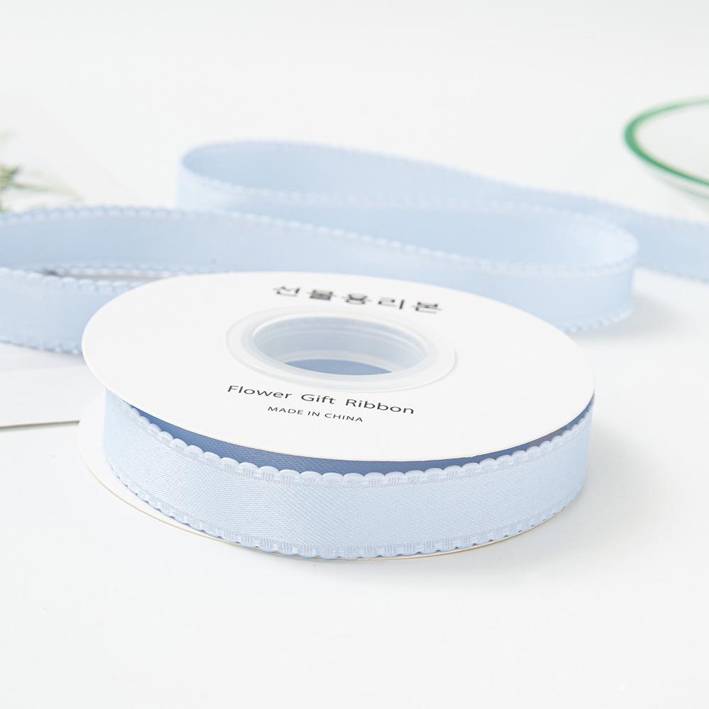 Panglică simplă de 1 cm grosime cu margine ondulată și ambalaj cu flori de mătase pentru accesorii DIY pentru păr și îmbrăcăminte