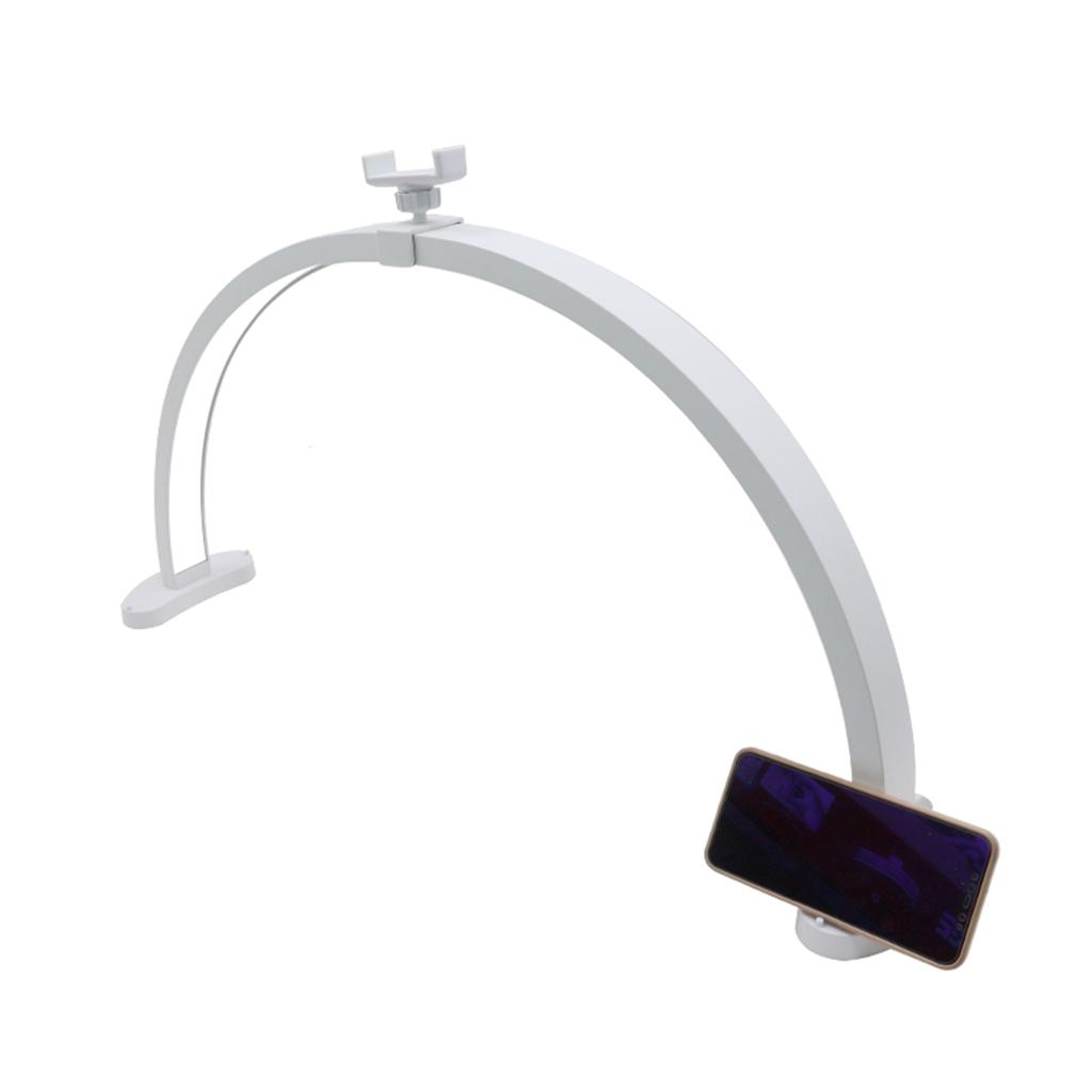 Half Moon Nail Desk Lamp with Phone Holder 28in 40W LED Arch Nail Tech Light for Makeup Salon with 3 Color Temperature
