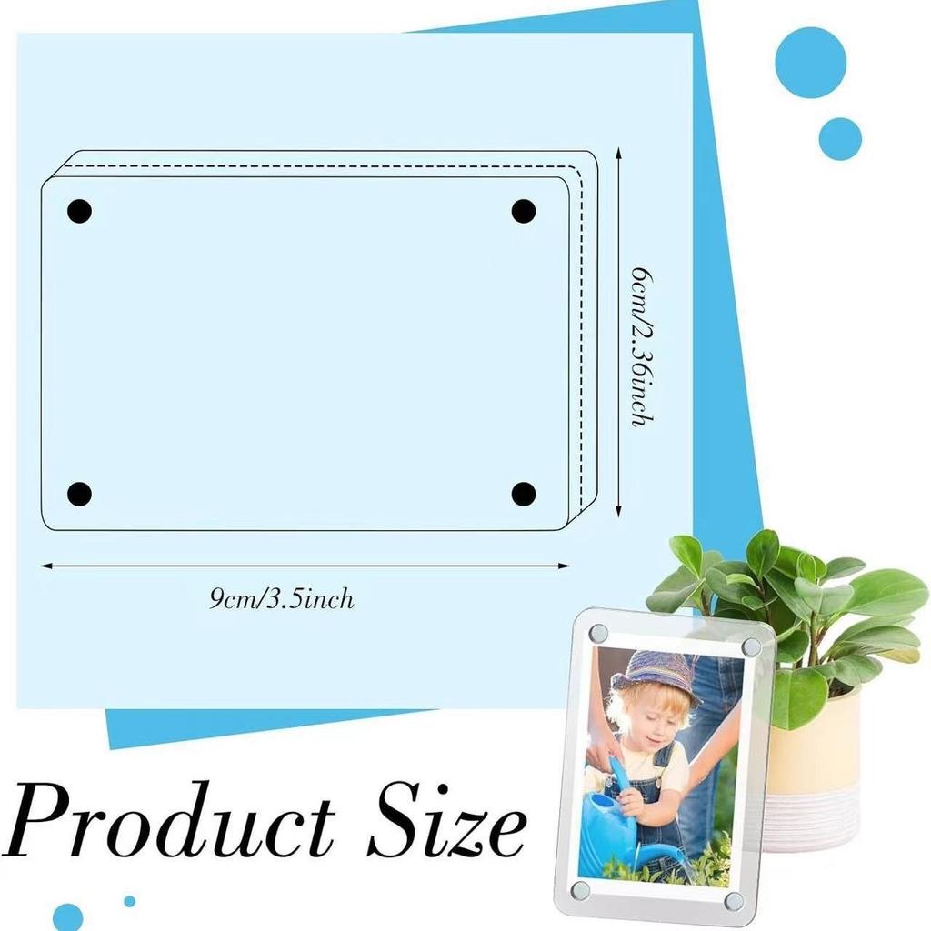 2pcs Creative and Funny Acrylic Small Photo Frame Refrigerator Magnets Cute Rsoftigerator Magnets Whiteboard Sticker