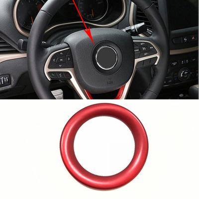 ABS Rot Lenkrad Mittelring Abdeckung Trim Für Jeep Grand Cherokee 2014 2015 2016 2017 2018 Auto Styling