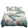 Three-Piece Marine Turtle Quilt Cover Digital Printing Kit Two-Piece Bedding