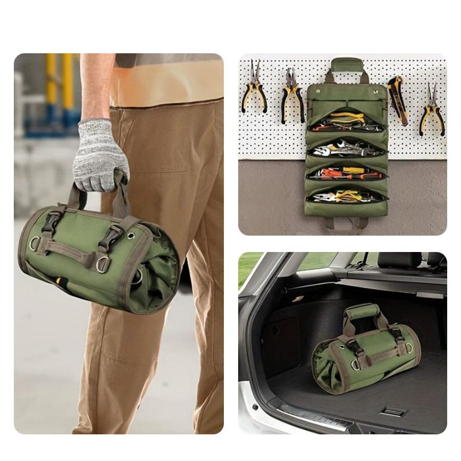 Oxford Cloth Tool Storage Bag – Portable Roll-Up Canvas Tool Bag, Handheld Electrician's Accessory Bag, Hardware & DIY Tool Storage