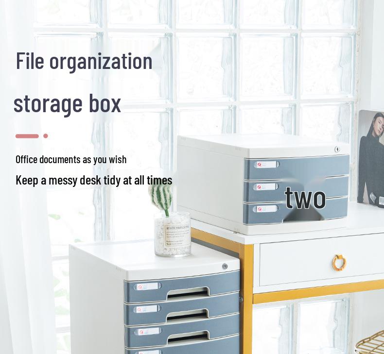 Abschließbarer mehrschichtiger A4-Desktop-Aktenschrank und Aufbewahrungsbox