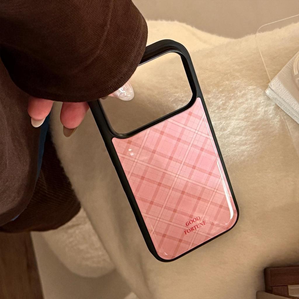 Funda para teléfono con estampado de cuadros rosas para iPhone 16, iPhone 17 y iPhone 17 Pro Max